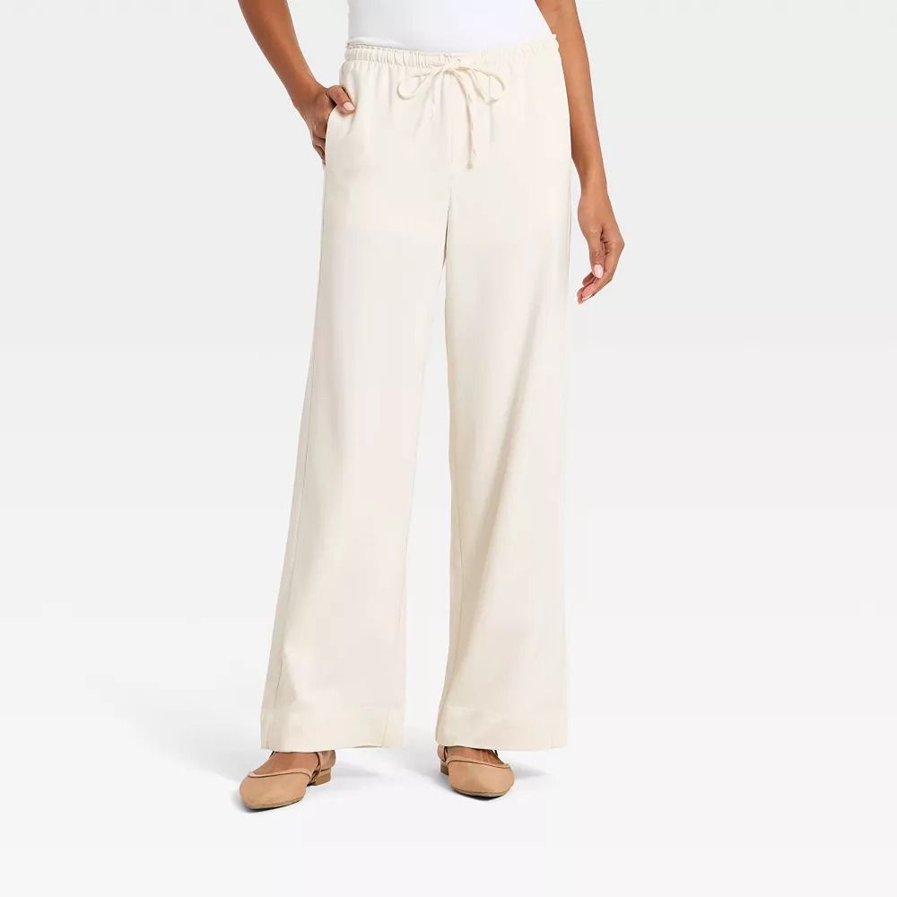 Women's Effortless Pull-On Pants - A New Day Cream XS